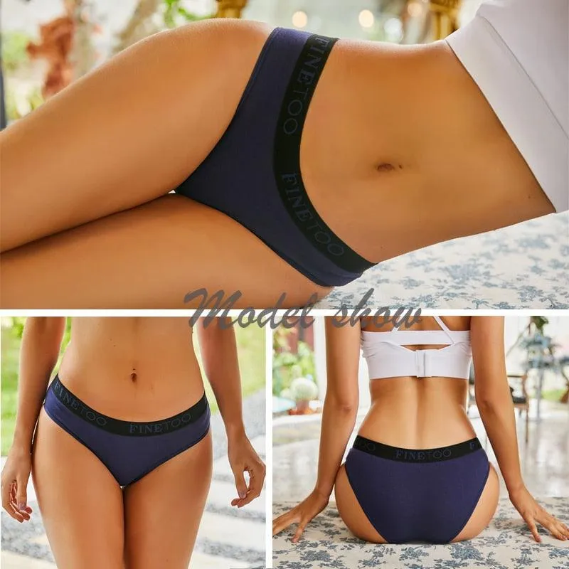 2 Pack Cotton Seamless Briefs Comfortable Solid Color Panties Low Waist Breathable Intimates Underpants Underwear
