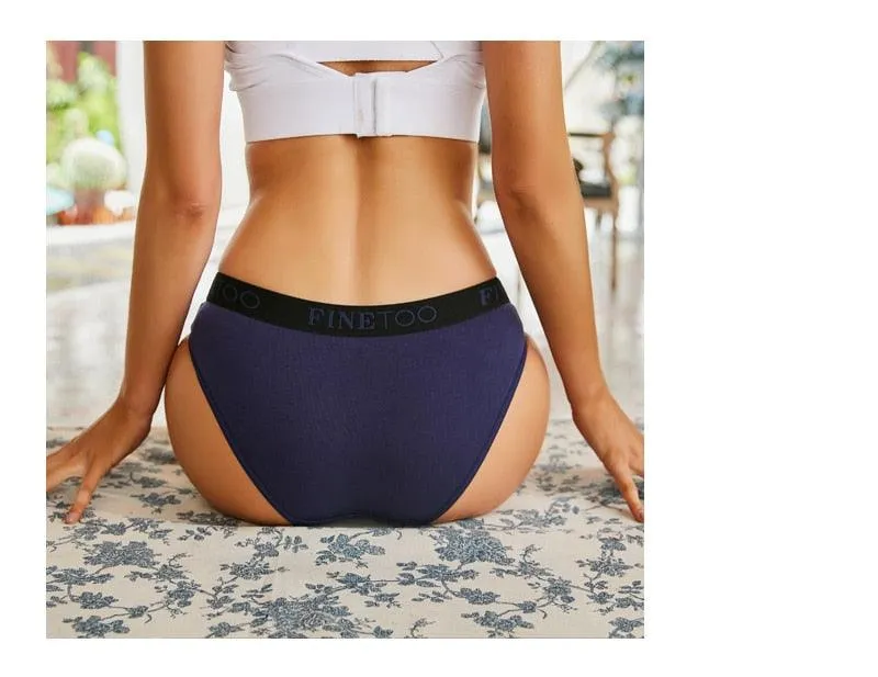 2 Pack Cotton Seamless Briefs Comfortable Solid Color Panties Low Waist Breathable Intimates Underpants Underwear