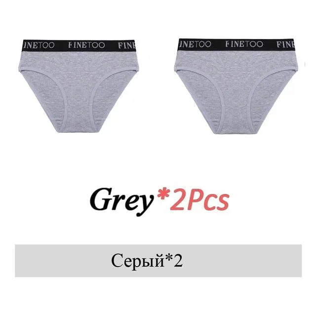 2 Pack Cotton Seamless Briefs Comfortable Solid Color Panties Low Waist Breathable Intimates Underpants Underwear