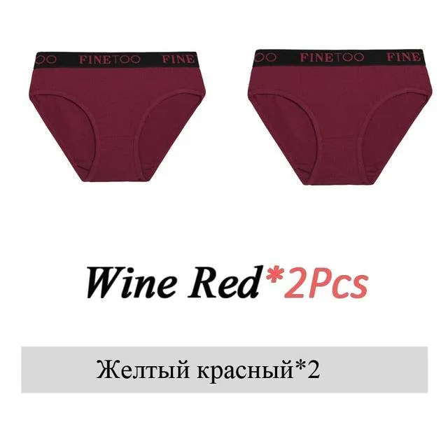 2 Pack Cotton Seamless Briefs Comfortable Solid Color Panties Low Waist Breathable Intimates Underpants Underwear