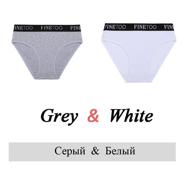 2 Pack Cotton Seamless Briefs Comfortable Solid Color Panties Low Waist Breathable Intimates Underpants Underwear