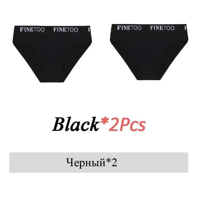 2 Pack Cotton Seamless Briefs Comfortable Solid Color Panties Low Waist Breathable Intimates Underpants Underwear
