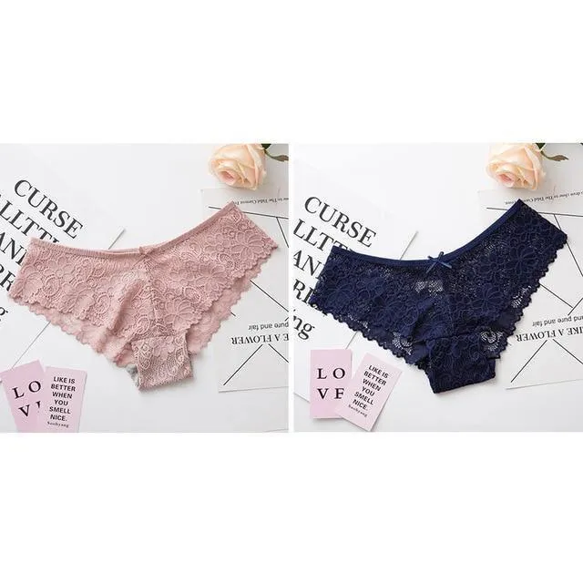 2 Pack Lace Panties Lingerie Briefs Cotton Low Waist Cute Underwear
