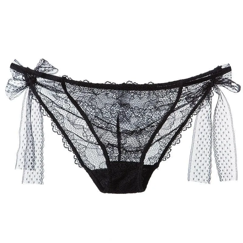 2 Pack Women Lace Lingerie Temwptation Low-Waist Panties Transparent Hollow Out Underpants Briefs Underwear