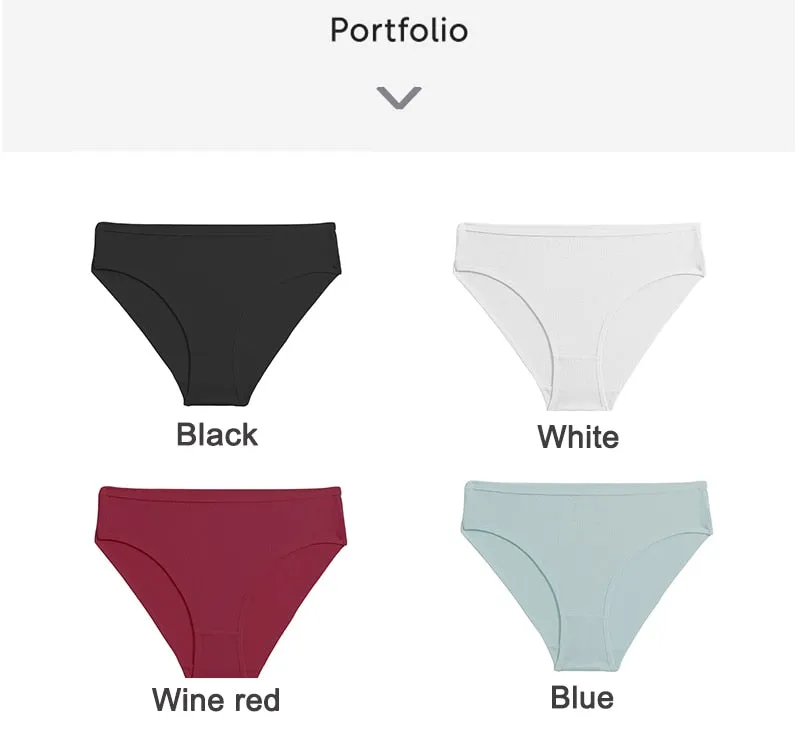 3 Pack Cotton Mix Panties Jacquard Design Pattern Panties Underwear Lingerie Briefs Solid Color Intimate Pantys