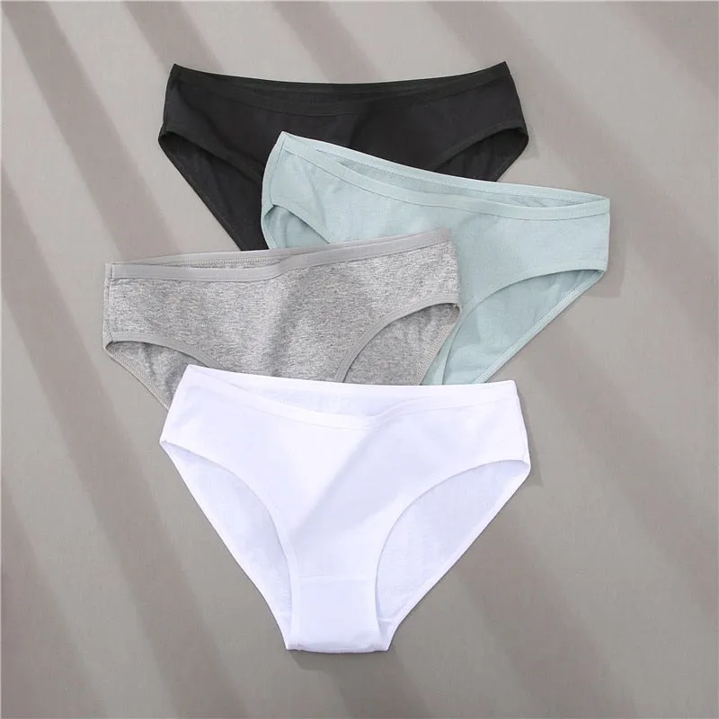 3 Pack Cotton Mix Panties Jacquard Design Pattern Panties Underwear Lingerie Briefs Solid Color Intimate Pantys