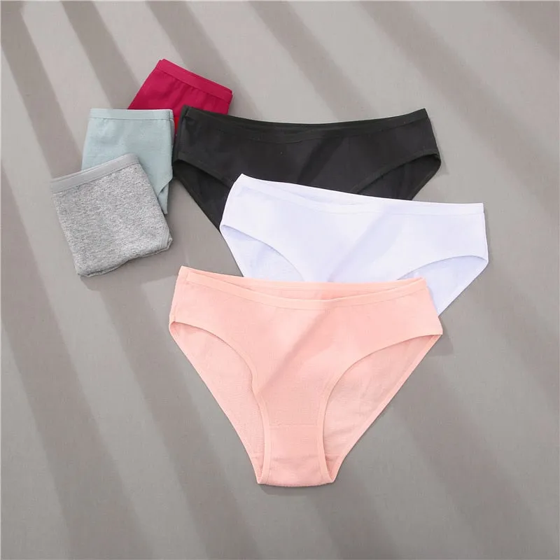 3 Pack Cotton Mix Panties Jacquard Design Pattern Panties Underwear Lingerie Briefs Solid Color Intimate Pantys