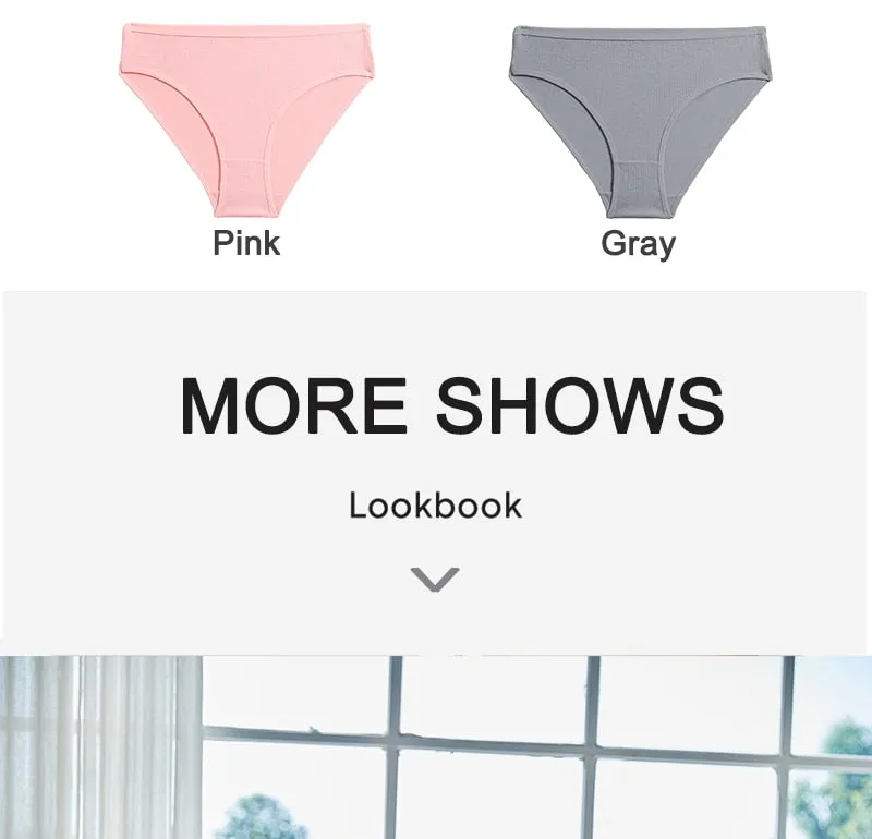 3 Pack Cotton Mix Panties Jacquard Design Pattern Panties Underwear Lingerie Briefs Solid Color Intimate Pantys