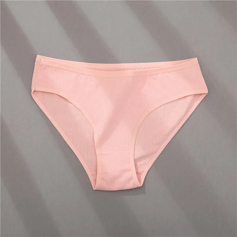 3 Pack Cotton Mix Panties Jacquard Design Pattern Panties Underwear Lingerie Briefs Solid Color Intimate Pantys
