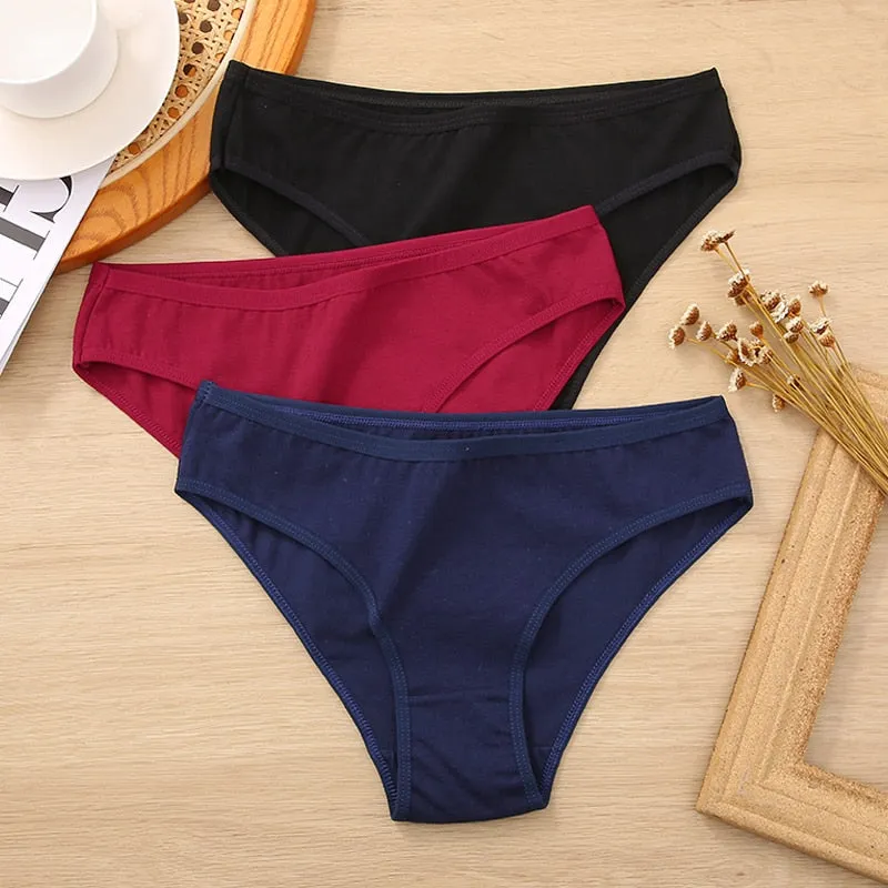 3 pack Cotton Mix Panties Lace Transparent Heart Low-Waist Underpant Hollow Out Briefs Seamless Underwear Lingerie