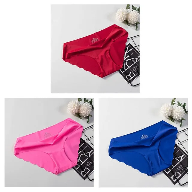 3 Pack Seamless Panties Underwear Sexy Briefs Solid Lingerie Underpants