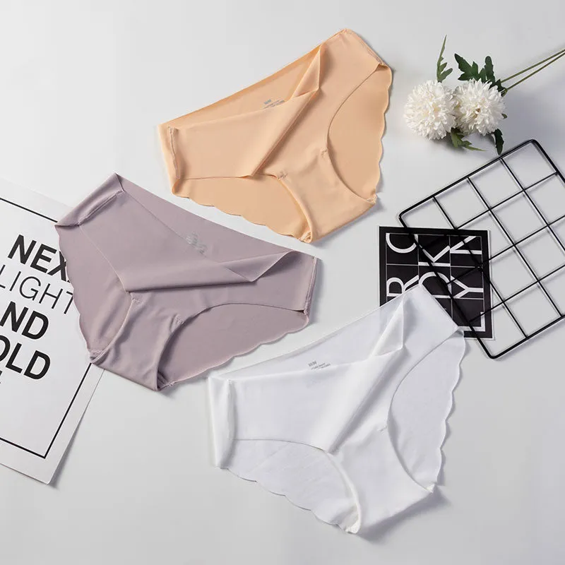 3 Pack Seamless Panties Underwear Sexy Briefs Solid Lingerie Underpants