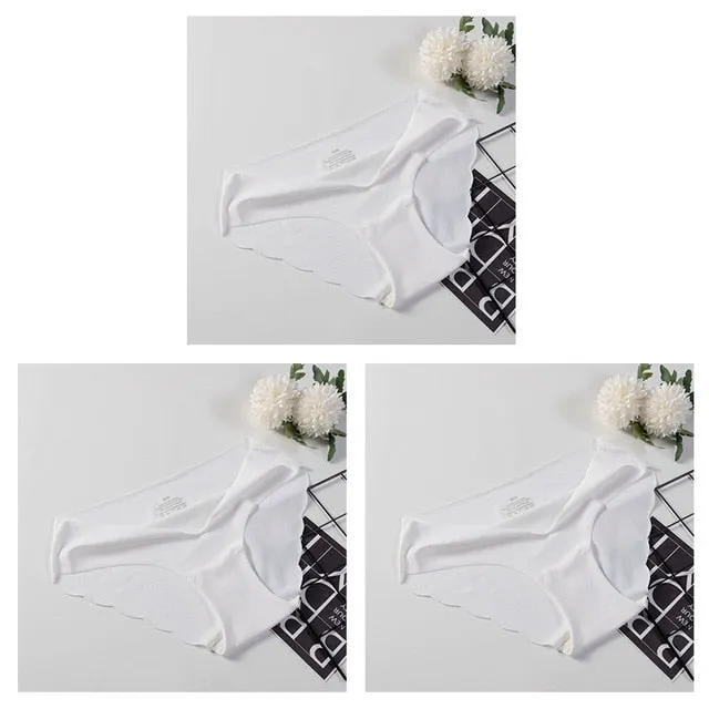 3 Pack Seamless Panties Underwear Sexy Briefs Solid Lingerie Underpants