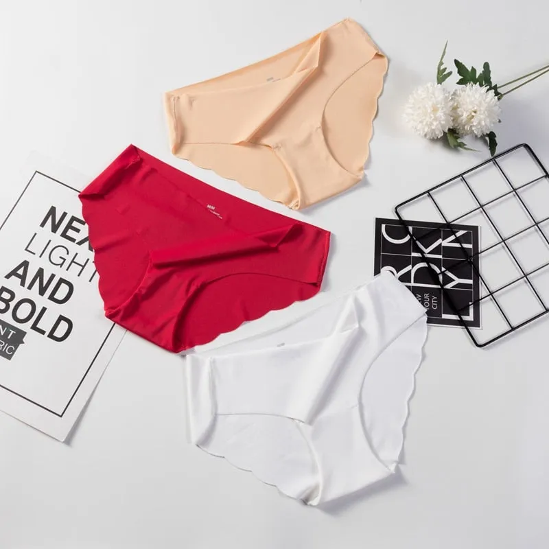 3 Pack Seamless Panties Underwear Sexy Briefs Solid Lingerie Underpants