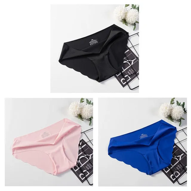 3 Pack Seamless Panties Underwear Sexy Briefs Solid Lingerie Underpants