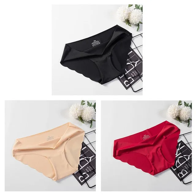 3 Pack Seamless Panties Underwear Sexy Briefs Solid Lingerie Underpants