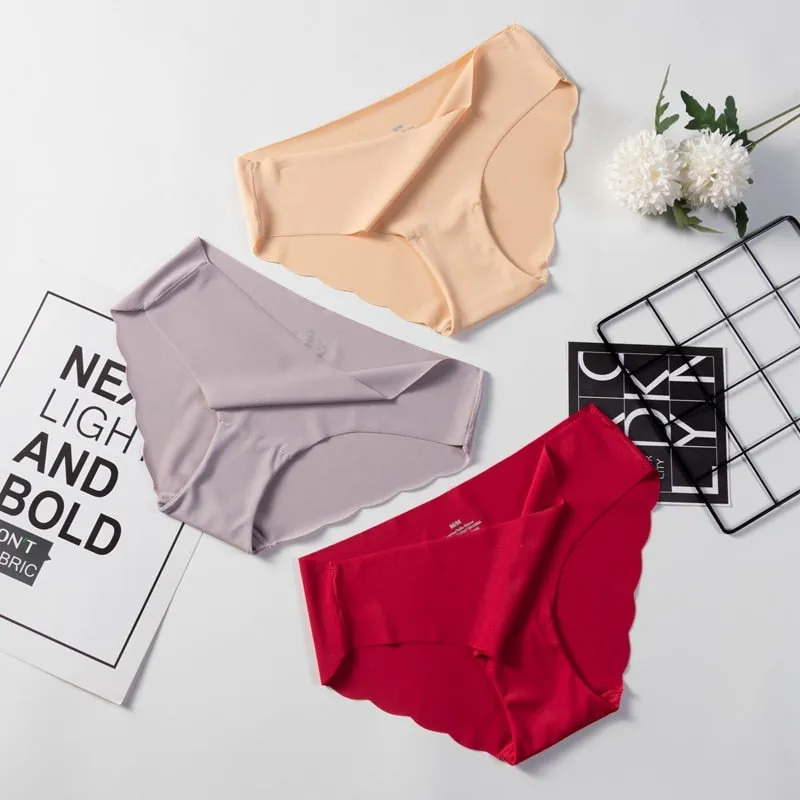 3 Pack Seamless Panties Underwear Sexy Briefs Solid Lingerie Underpants