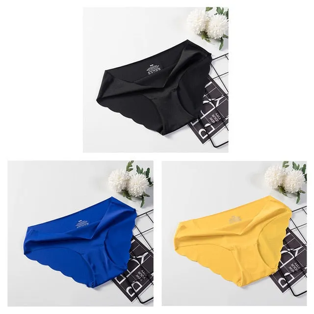 3 Pack Seamless Panties Underwear Sexy Briefs Solid Lingerie Underpants