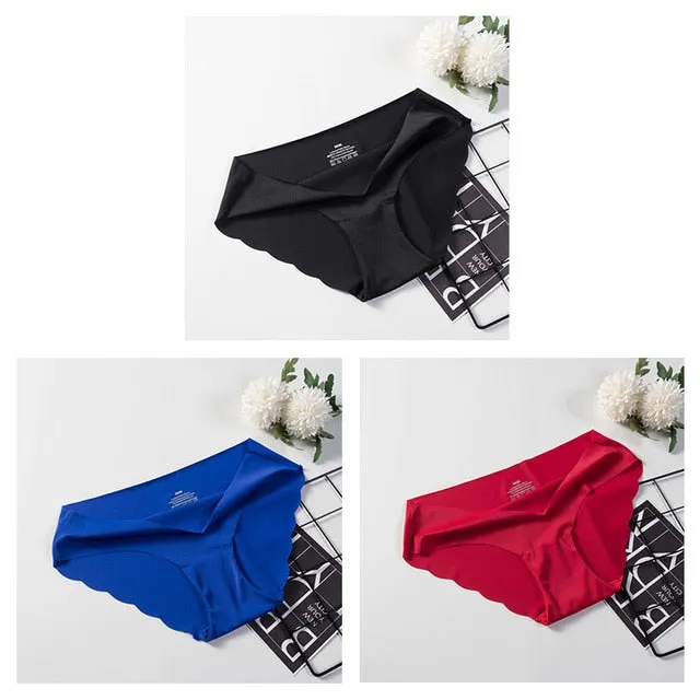 3 Pack Seamless Panties Underwear Sexy Briefs Solid Lingerie Underpants