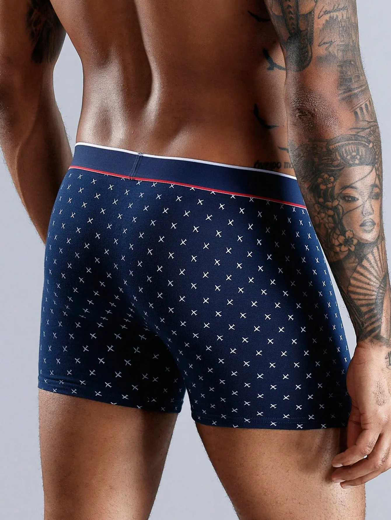 3pcs Men's Comfortable Letter Printed Boxer Briefs