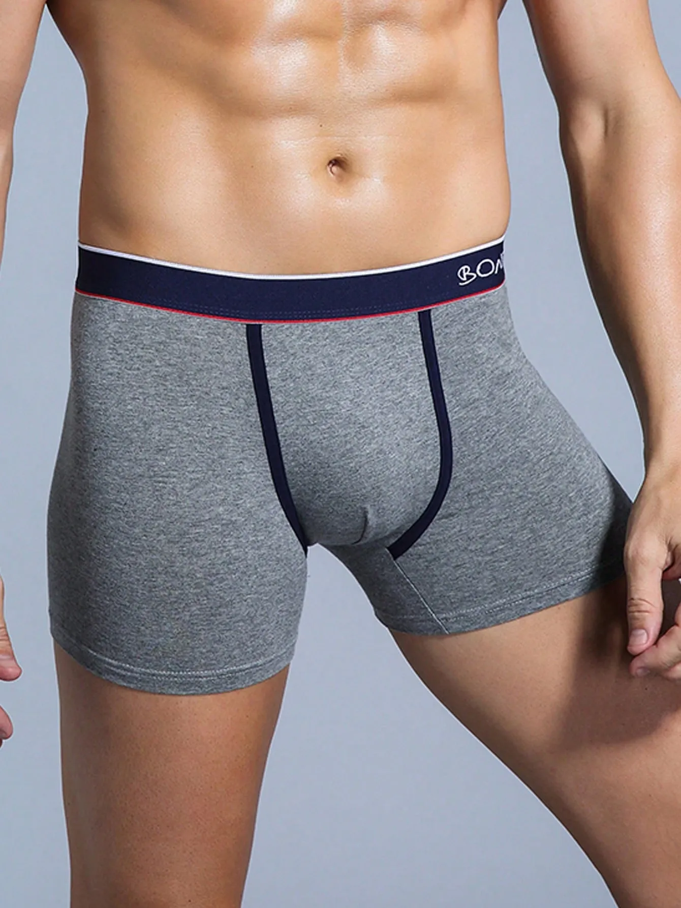 3pcs Men's Comfortable Letter Printed Boxer Briefs