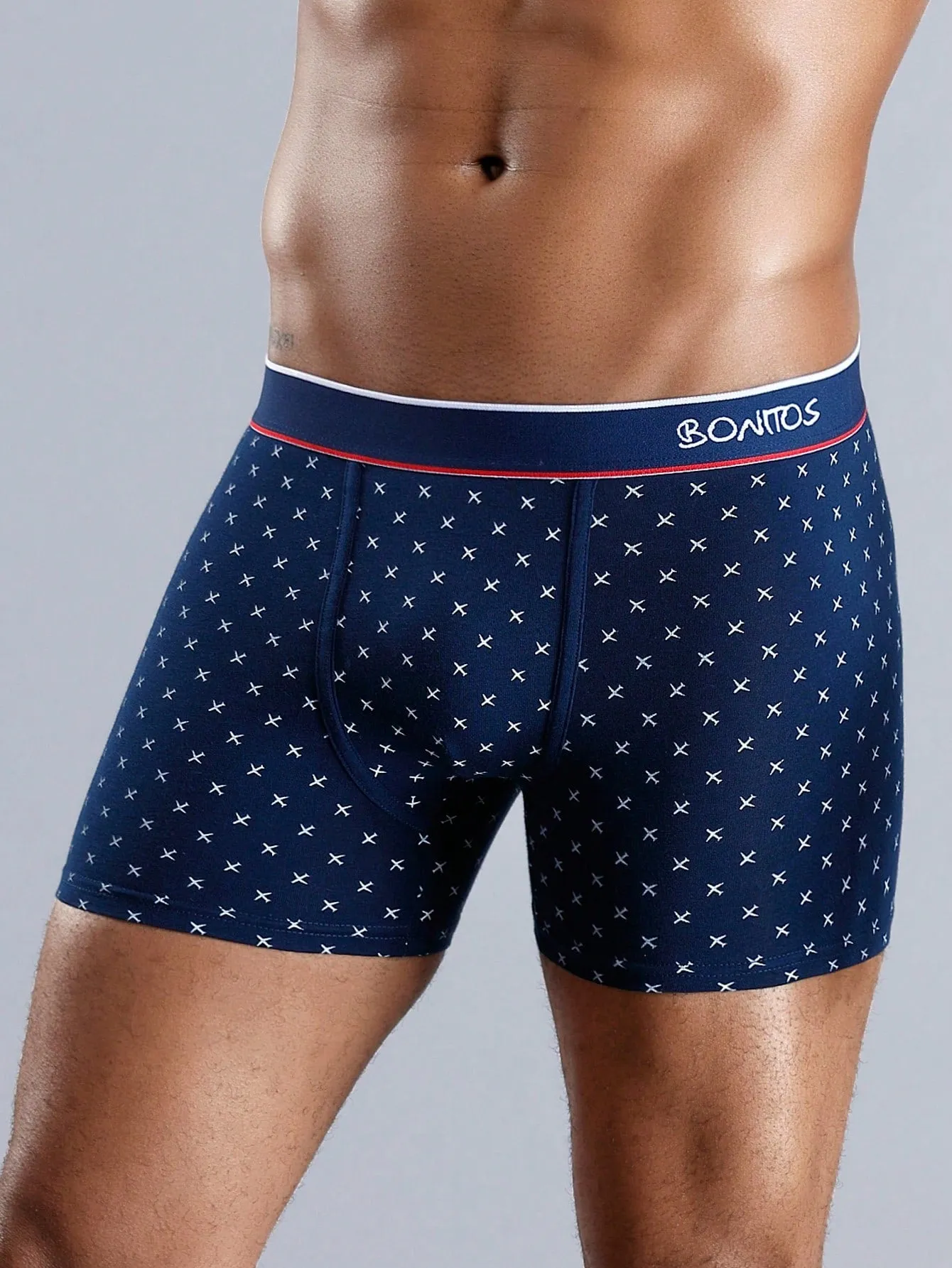 3pcs Men's Comfortable Letter Printed Boxer Briefs