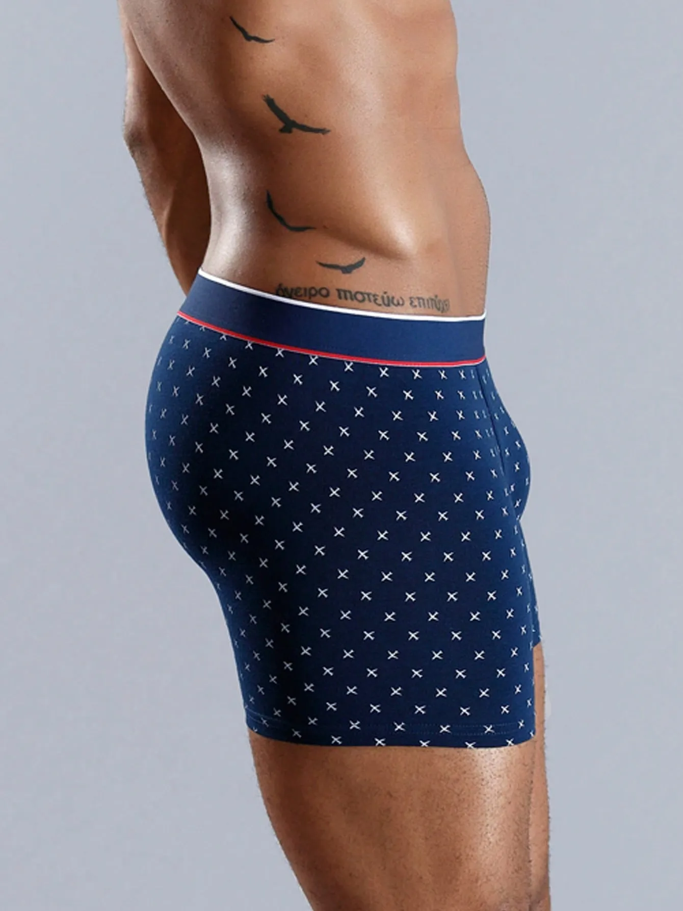 3pcs Men's Comfortable Letter Printed Boxer Briefs