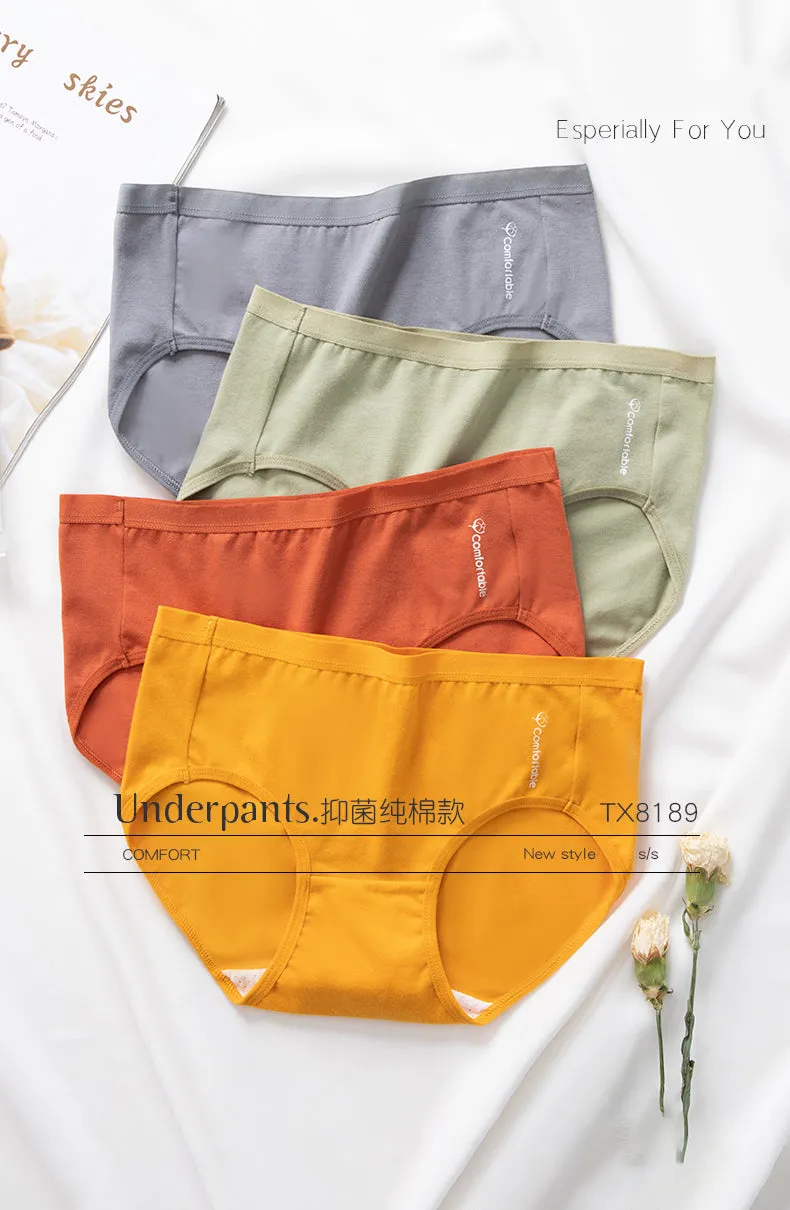 7Pcs/5Pcs Women Panties Comfort Cotton Mix Breathable Underwear Seamless Ladies Low Waist Lingeries Cute Girls Briefs