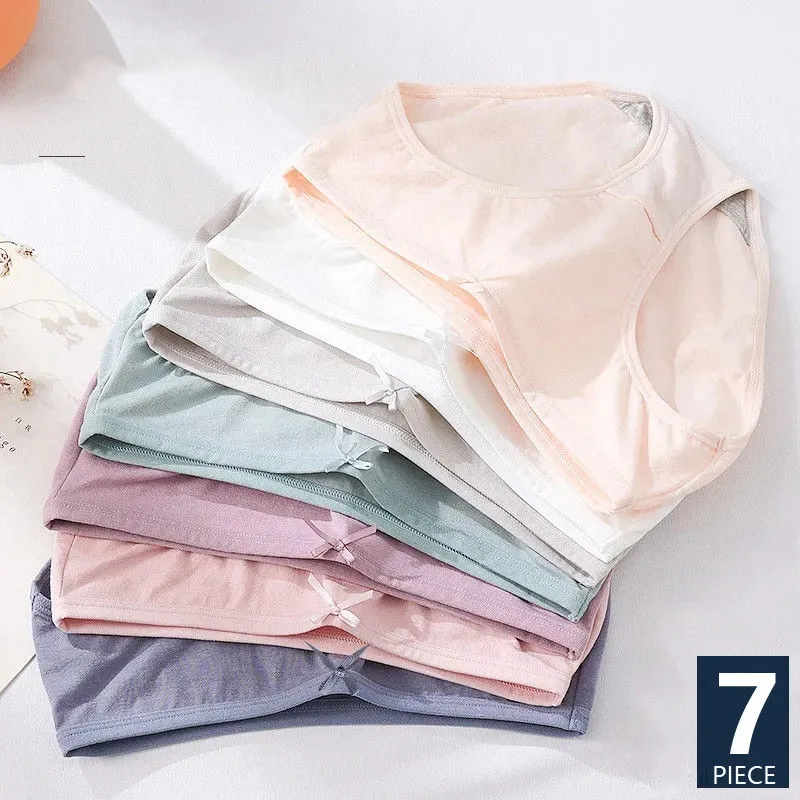 7Pcs/5Pcs Women Panties Comfort Cotton Mix Breathable Underwear Seamless Ladies Low Waist Lingeries Cute Girls Briefs