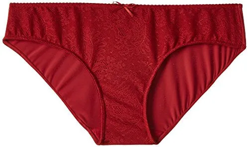 Amante Women's Lace Bikini Panty (PAN24301BRICK REDL_Brick Red_Large)