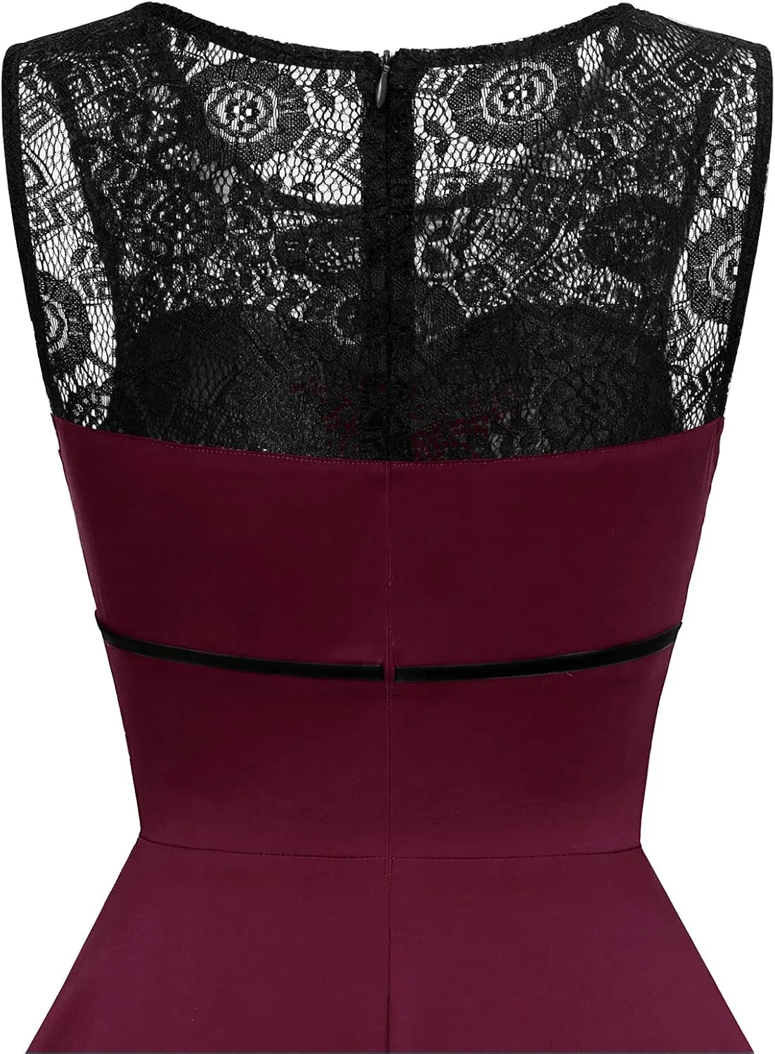 Bbonlinedress Women's 50s Vintage Floral Lace Retro Rockabilly Sleeveless Round Neck Cocktail Party Swing Dress