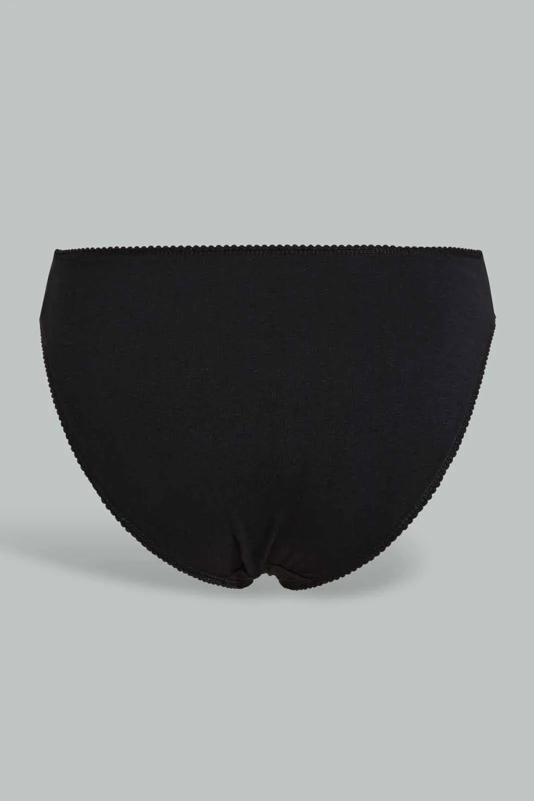 Black High-Leg Briefs For Women (5 Pack)