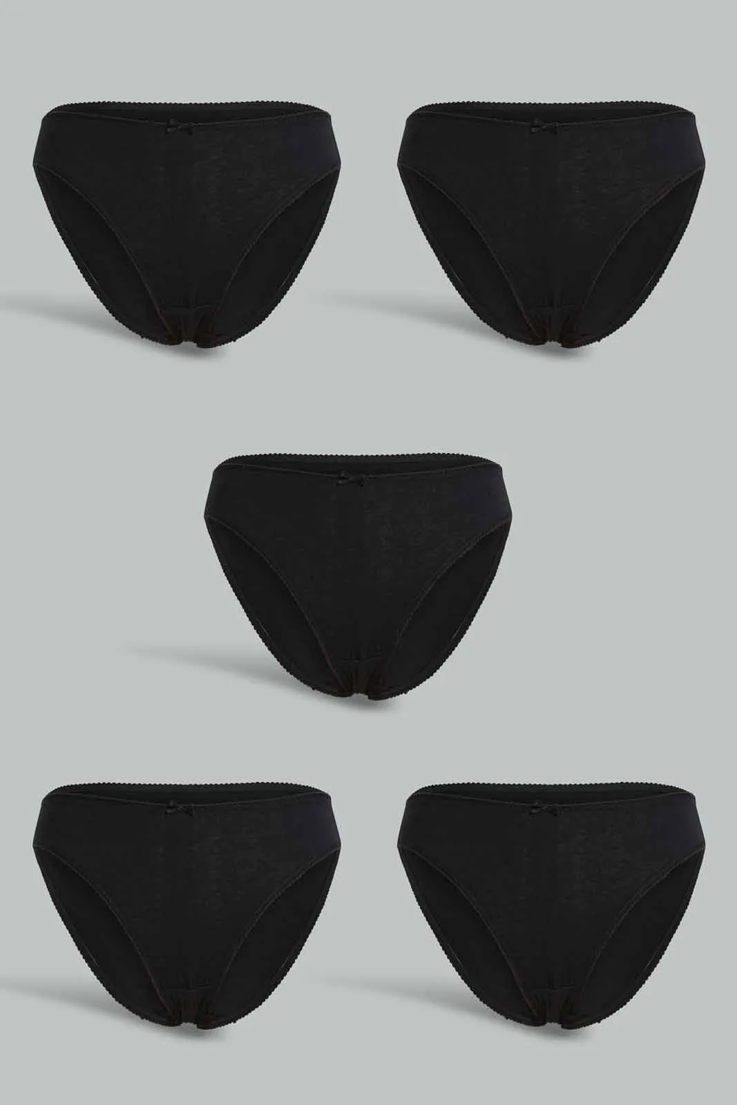 Black High-Leg Briefs For Women (5 Pack)