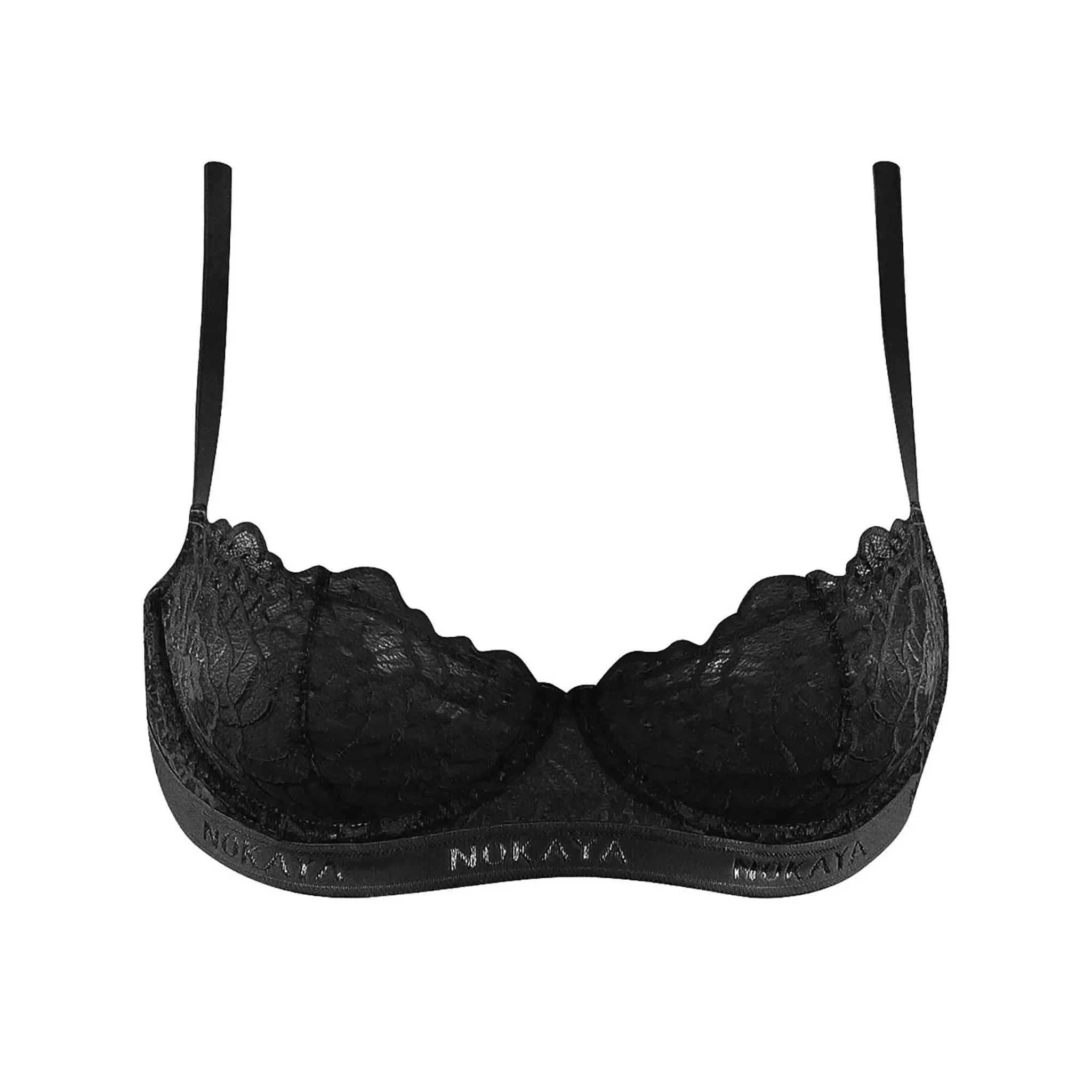 Born in Ukraine Lace Balcony Bra Black