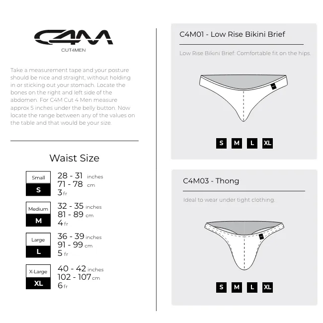 C4M Low Rise Bikini Brief Provocative - Black