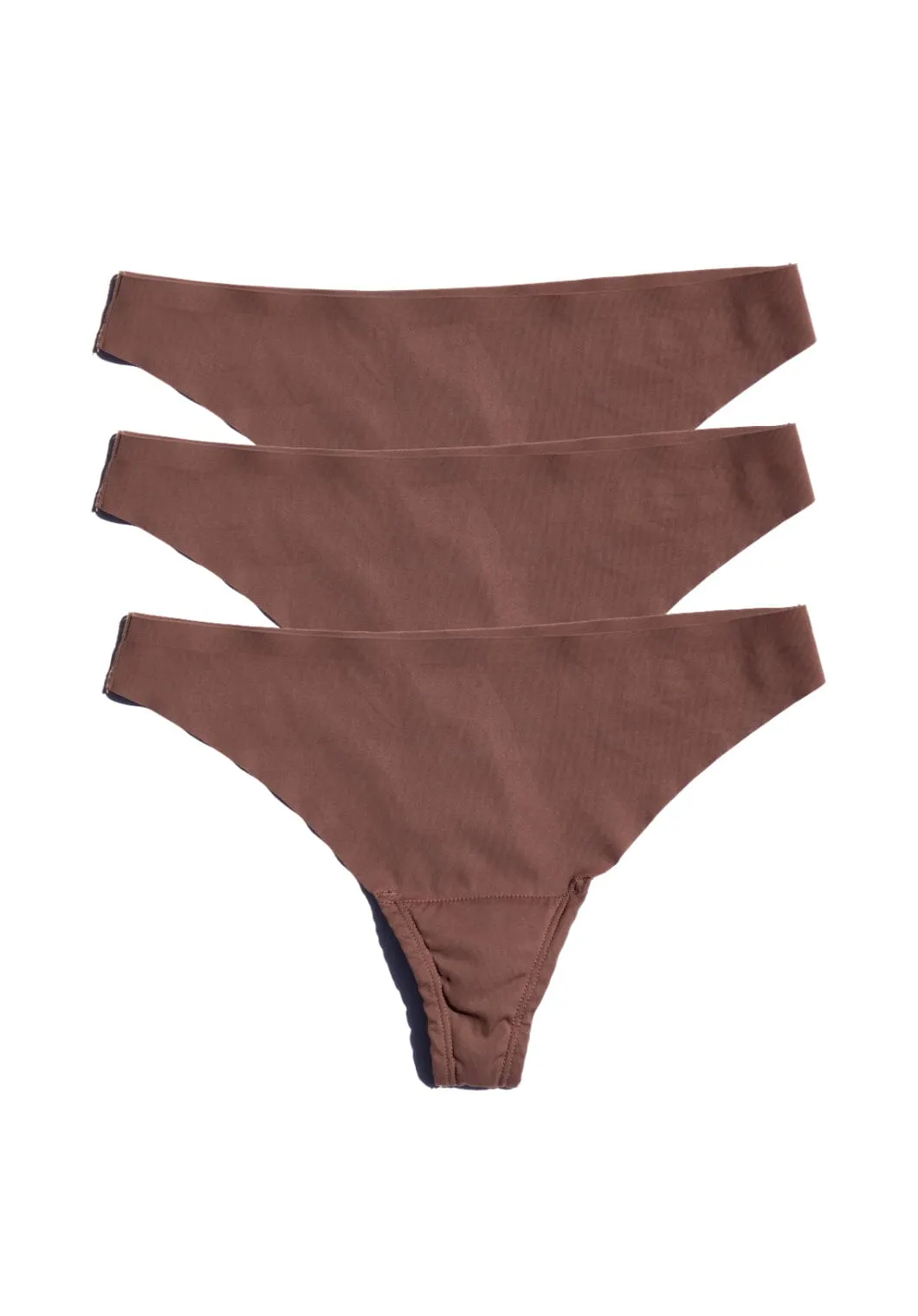 Cameltoe Coverage Thong Espresso 3-Pack