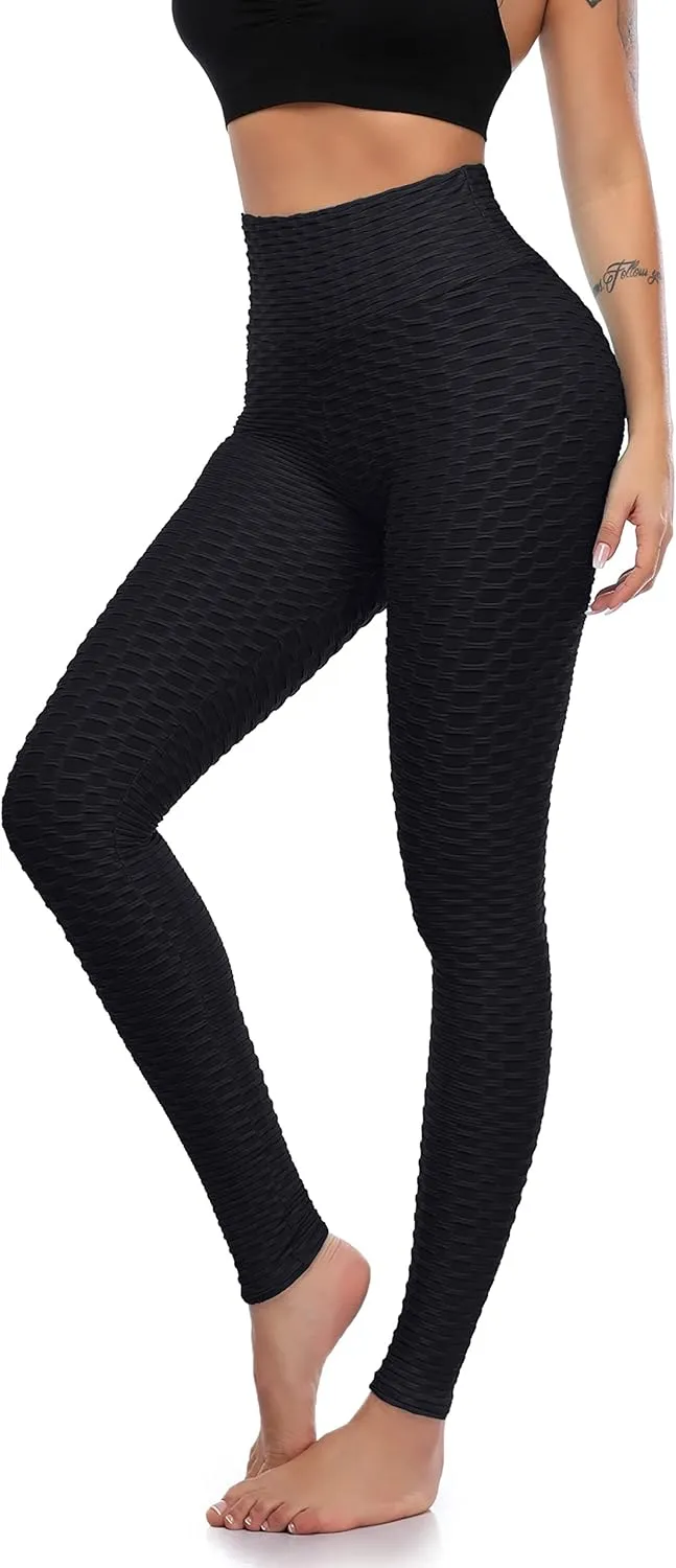 Cheapestbuy Scrunch Butt Leggings for Women High Waist Textured Yoga Pants Ruched Butt Lifting Workout Tights