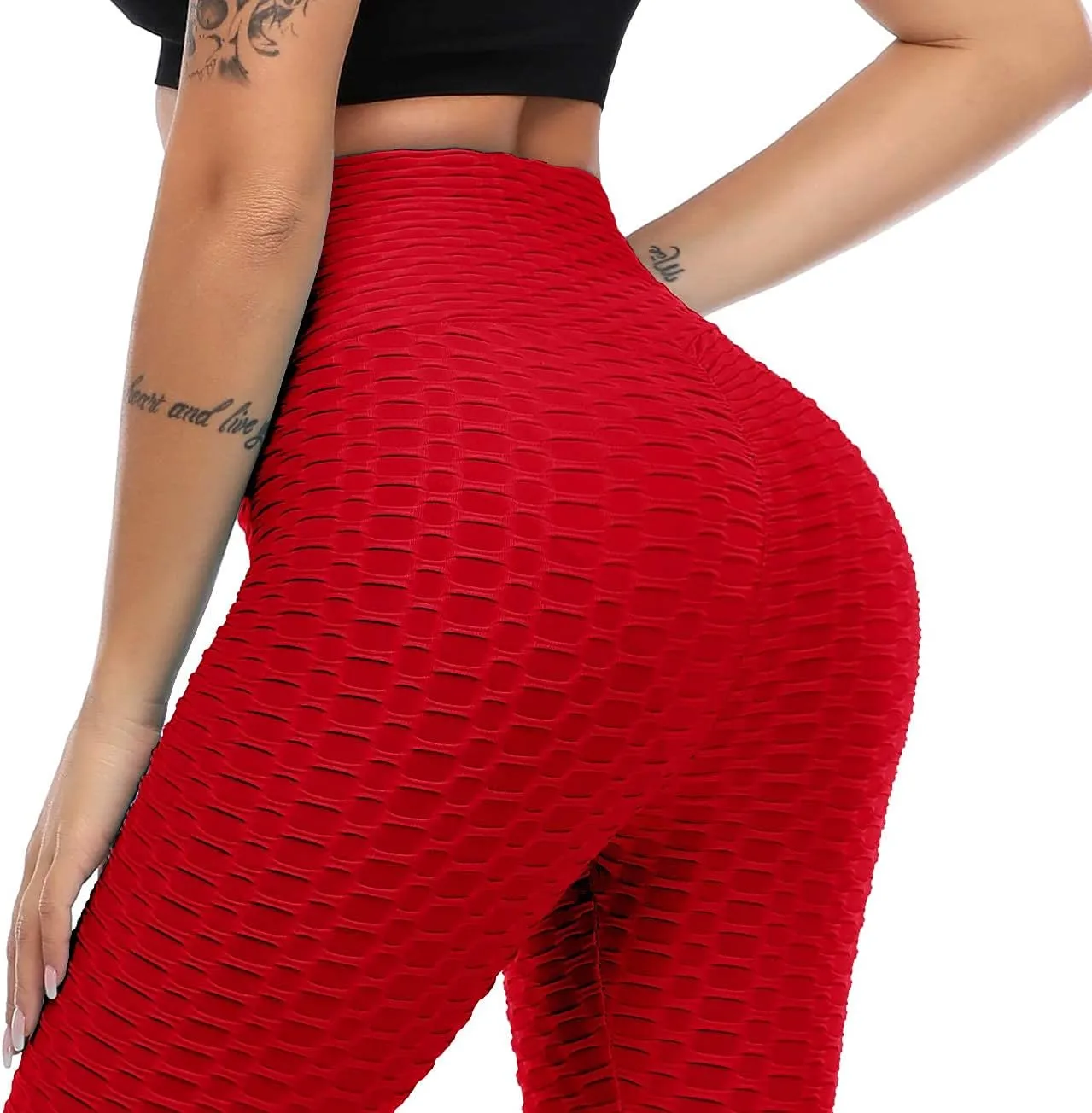 Cheapestbuy Scrunch Butt Leggings for Women High Waist Textured Yoga Pants Ruched Butt Lifting Workout Tights