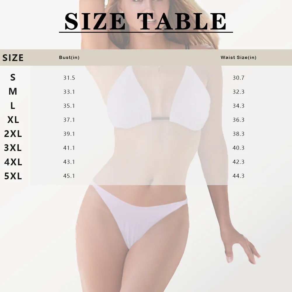 Custom Face American Flag String Bikini Set Double Shoulder Straps Triangle Bikini Two Piece Swimsuit