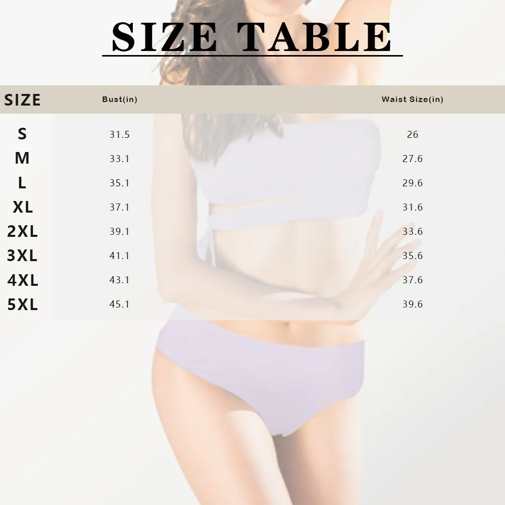 Custom Face American Flag Women One Shoulder Bikini Set High Waisted Tie Cut Two Piece Swimsuits