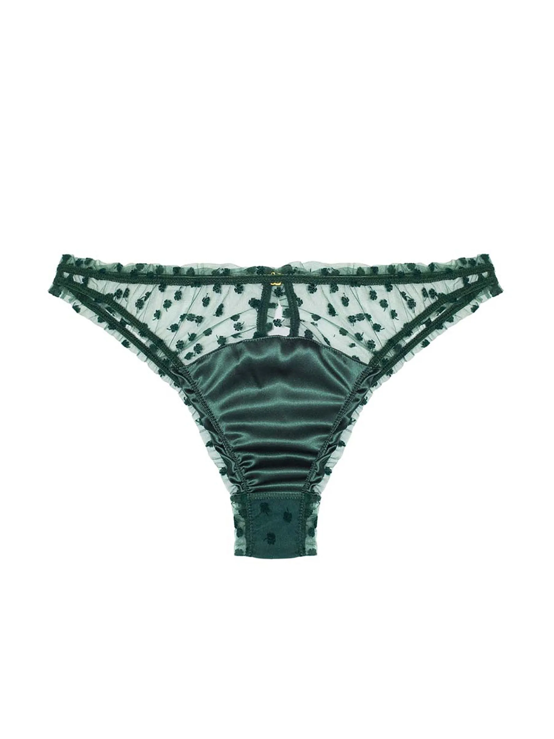 Dark green briefs with silk detail