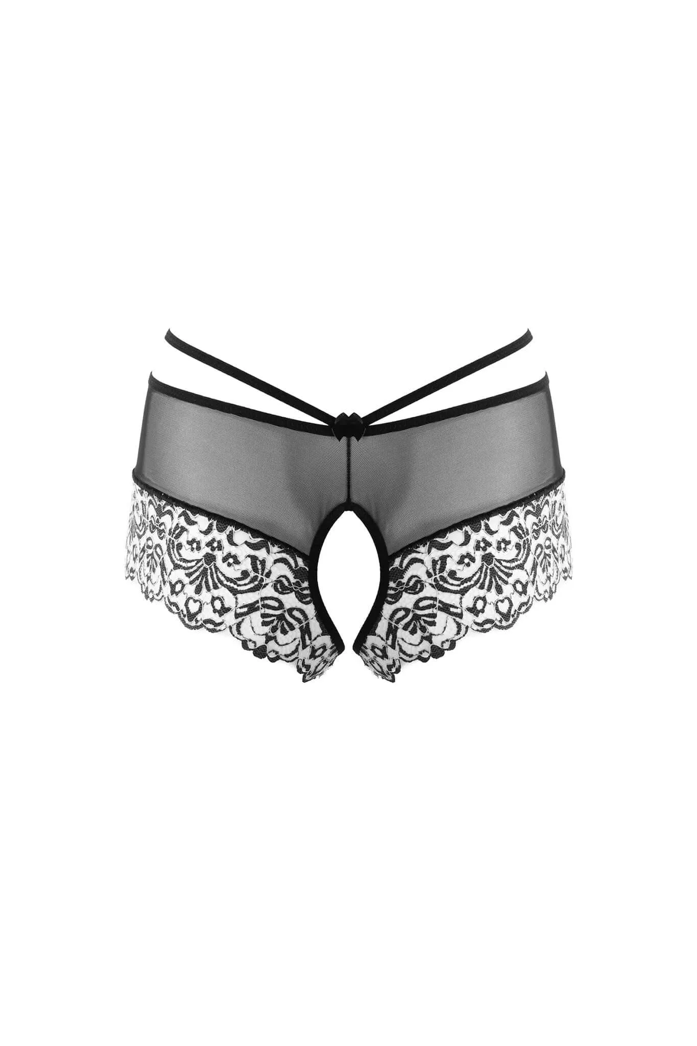 Eros Bicolor Lace Crotchless Panty