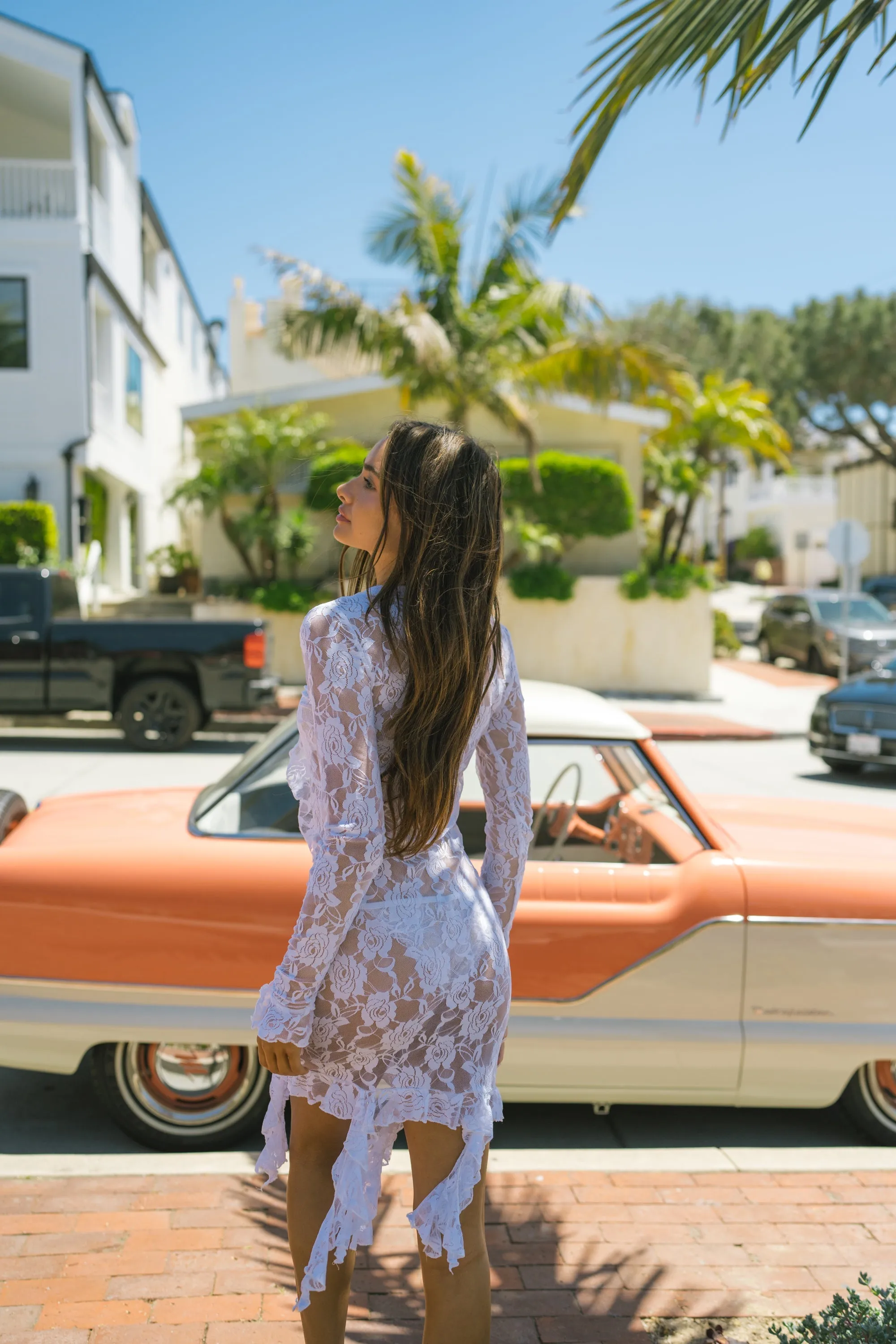 Fleur Coverup Dress in White
