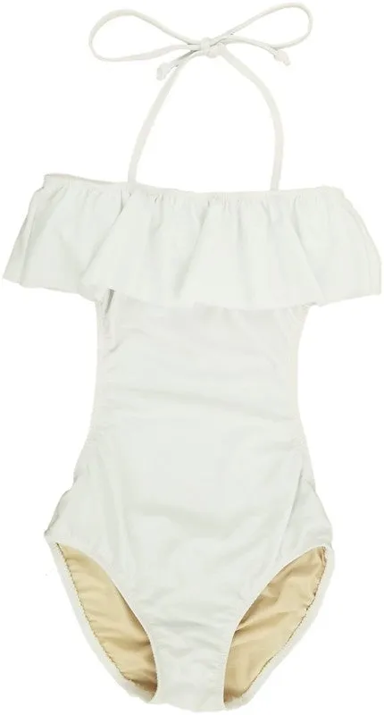 GIRLS ONE PIECE RUFFLE BATHING SUIT