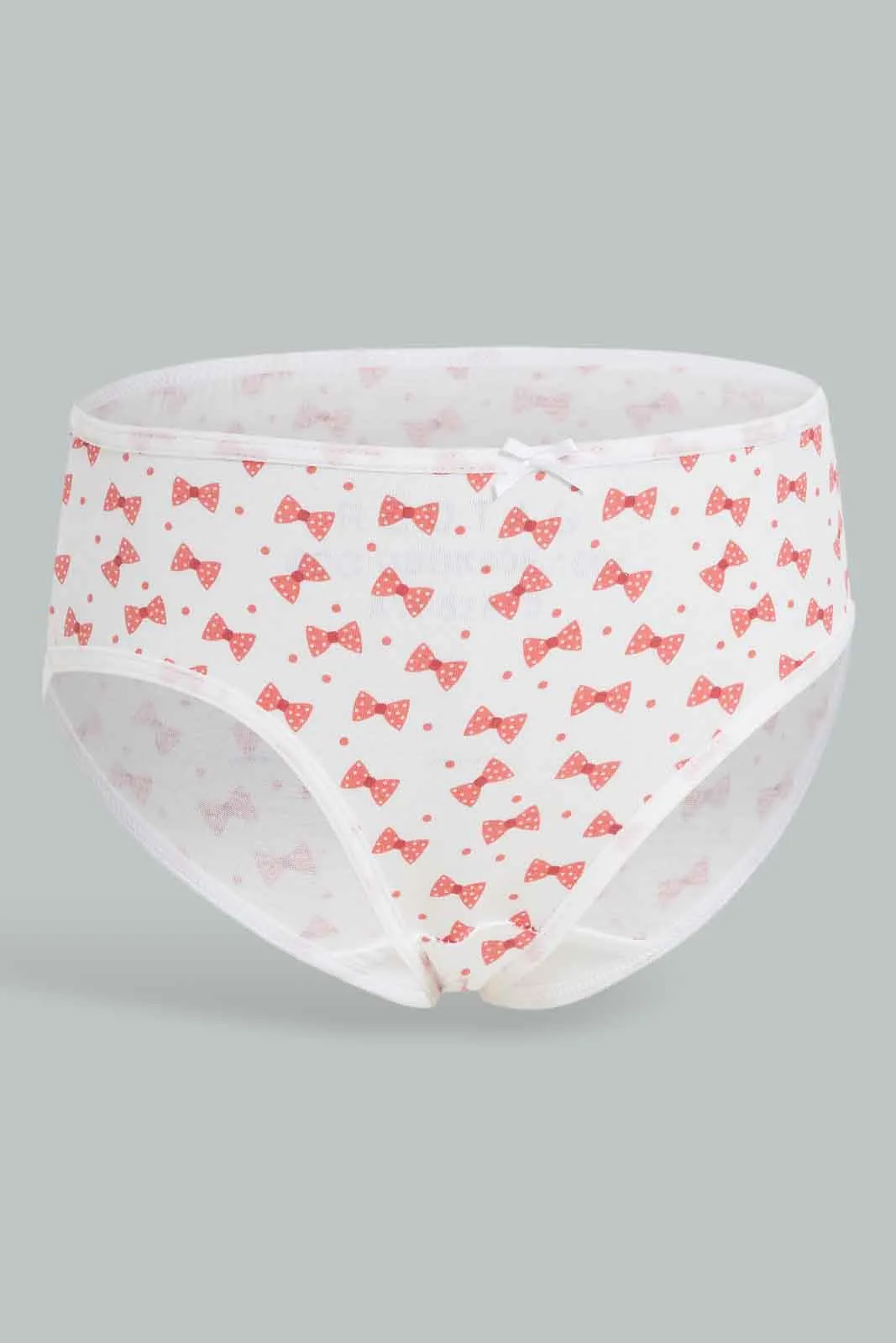 Girls White And Pink Mini Mouse Print Brief Set (Pack Of 3)
