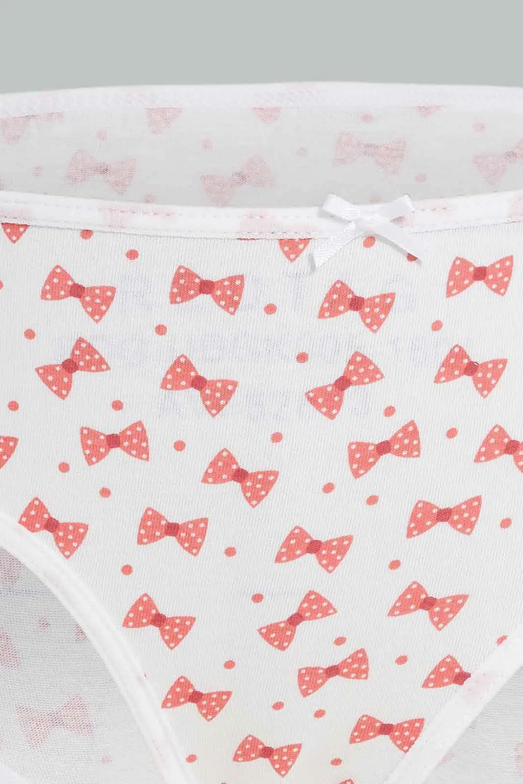 Girls White And Pink Mini Mouse Print Brief Set (Pack Of 3)