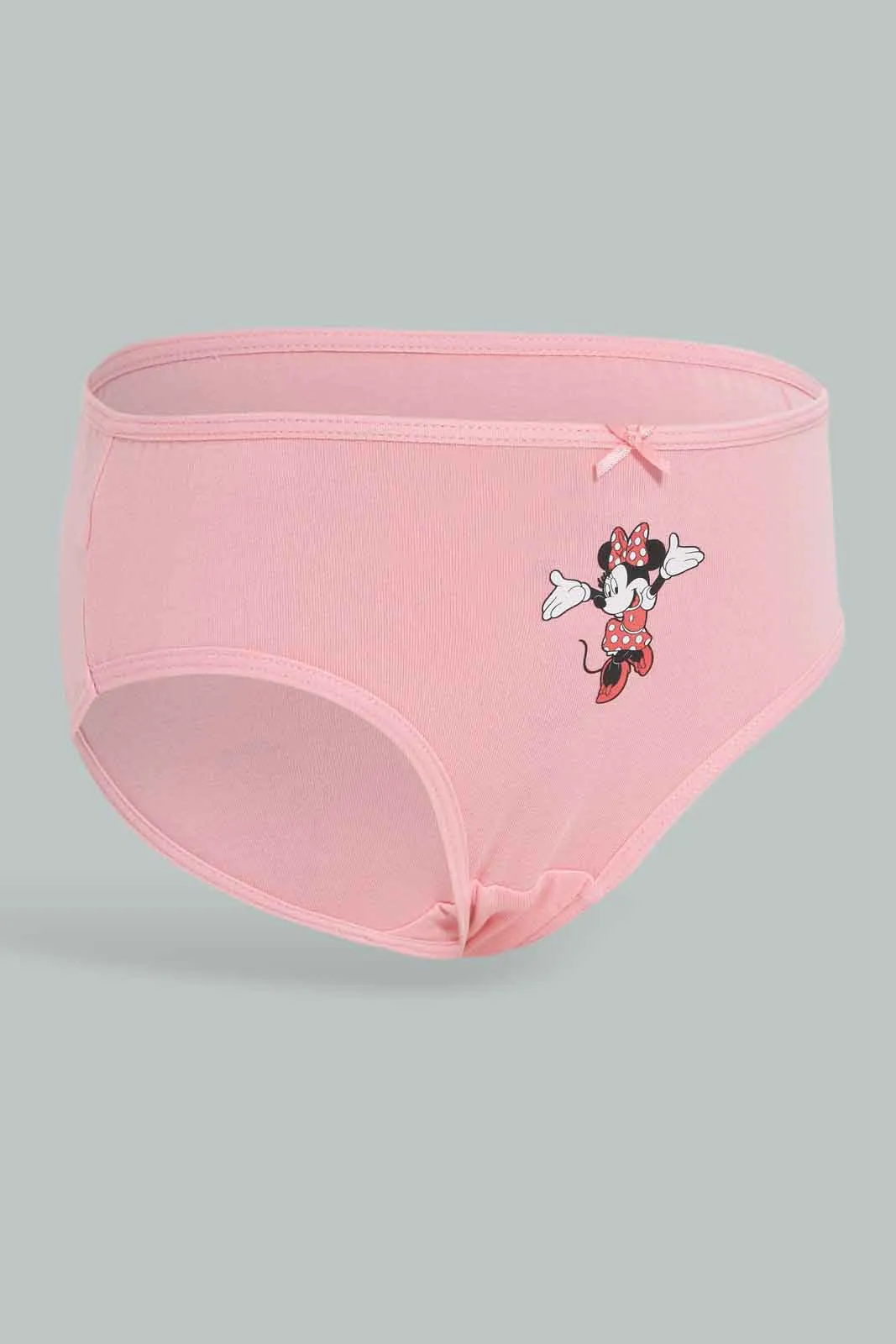 Girls White And Pink Mini Mouse Print Brief Set (Pack Of 3)