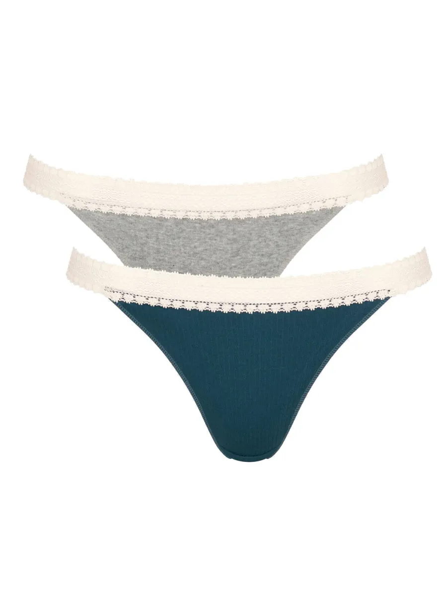 GO Ribbed Tanga (2 Pack)