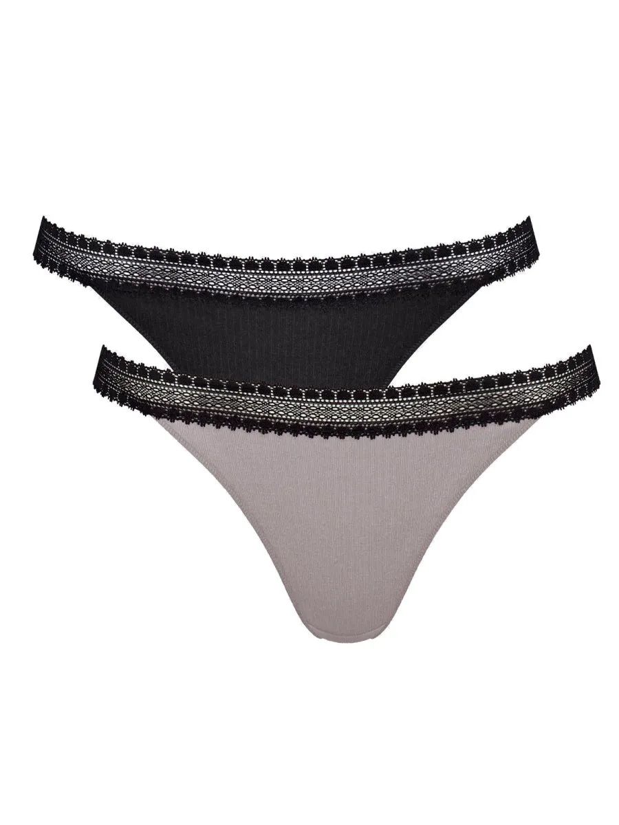 GO Ribbed Tanga (2 Pack)