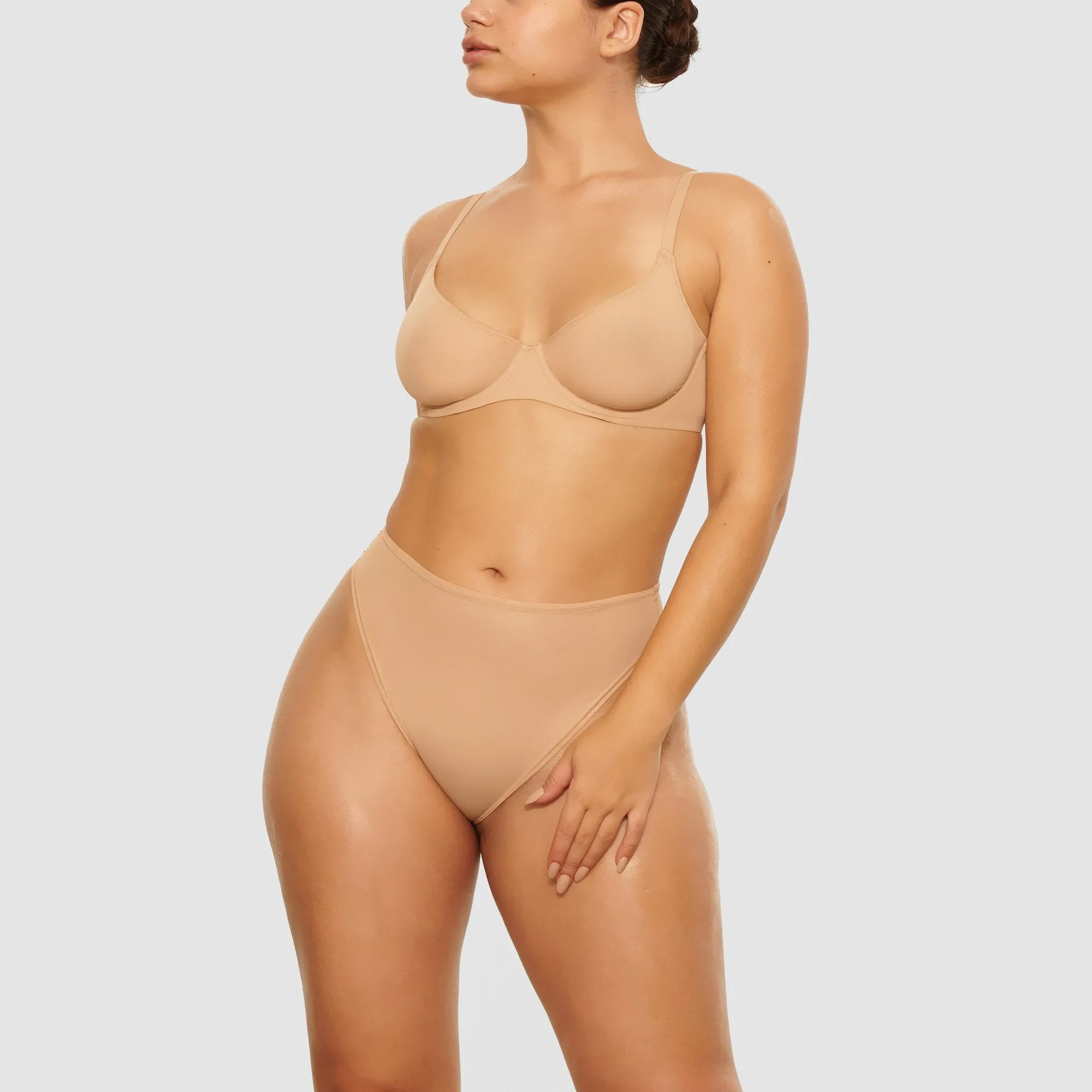 JELLY SHEER CHEEKY BRIEF | CLAY